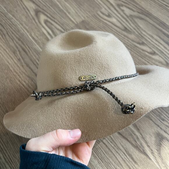 Adora Tan Brown Boho Wool Hat - Picture 2 of 4